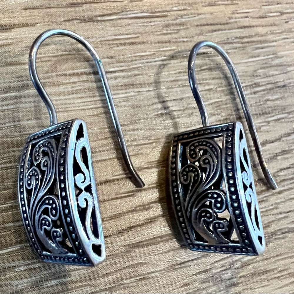 Silpada earrings- real silver. Beautiful and hang slightly below earlobe.